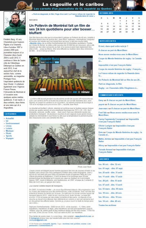 Frédéric Berg, Charente Libre, 6 mars 2014